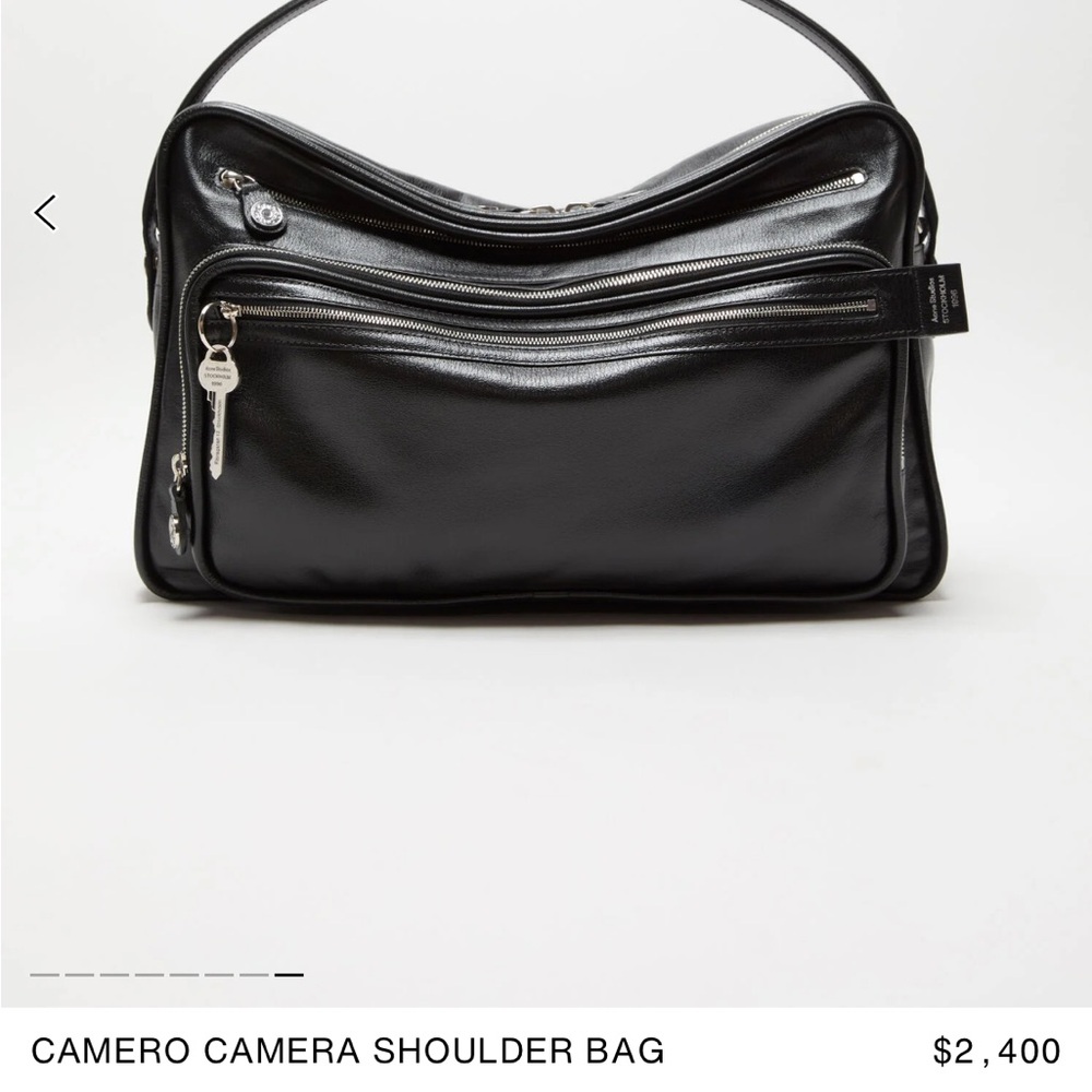 Acne Studio Camero Black Leather Camera Shoulder Bag - Picture 2 of 14